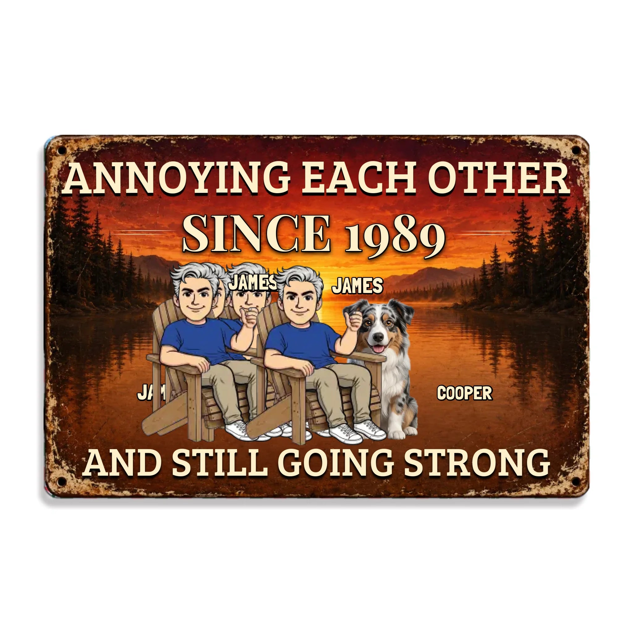 Custom Home Decor Metal Sign - Personalized Anniversary Gifts For Husband And Wife, Dog Lovers - Still Driving Each Other Crazy - 053