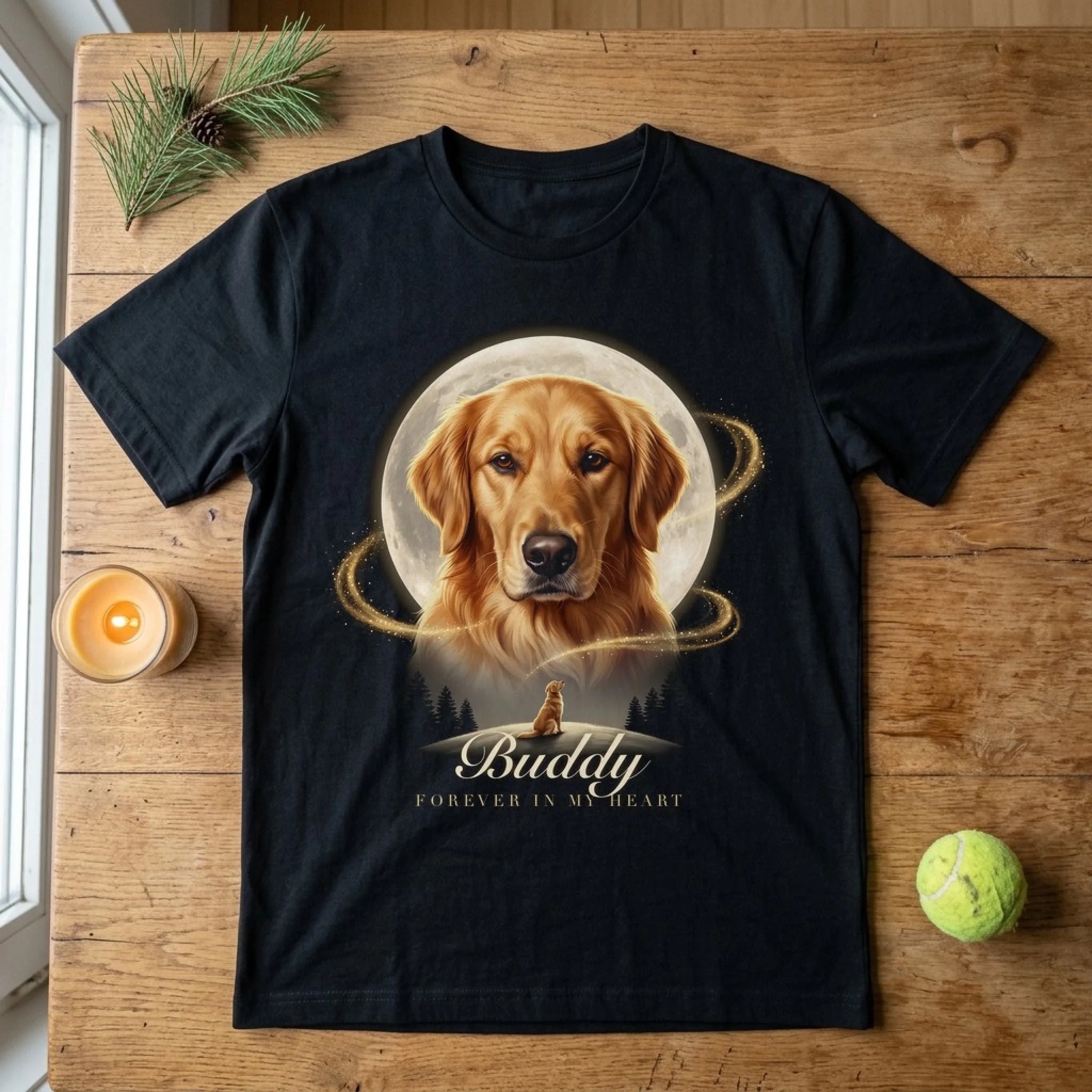 Moonlight Night Sky pet memorial shirt