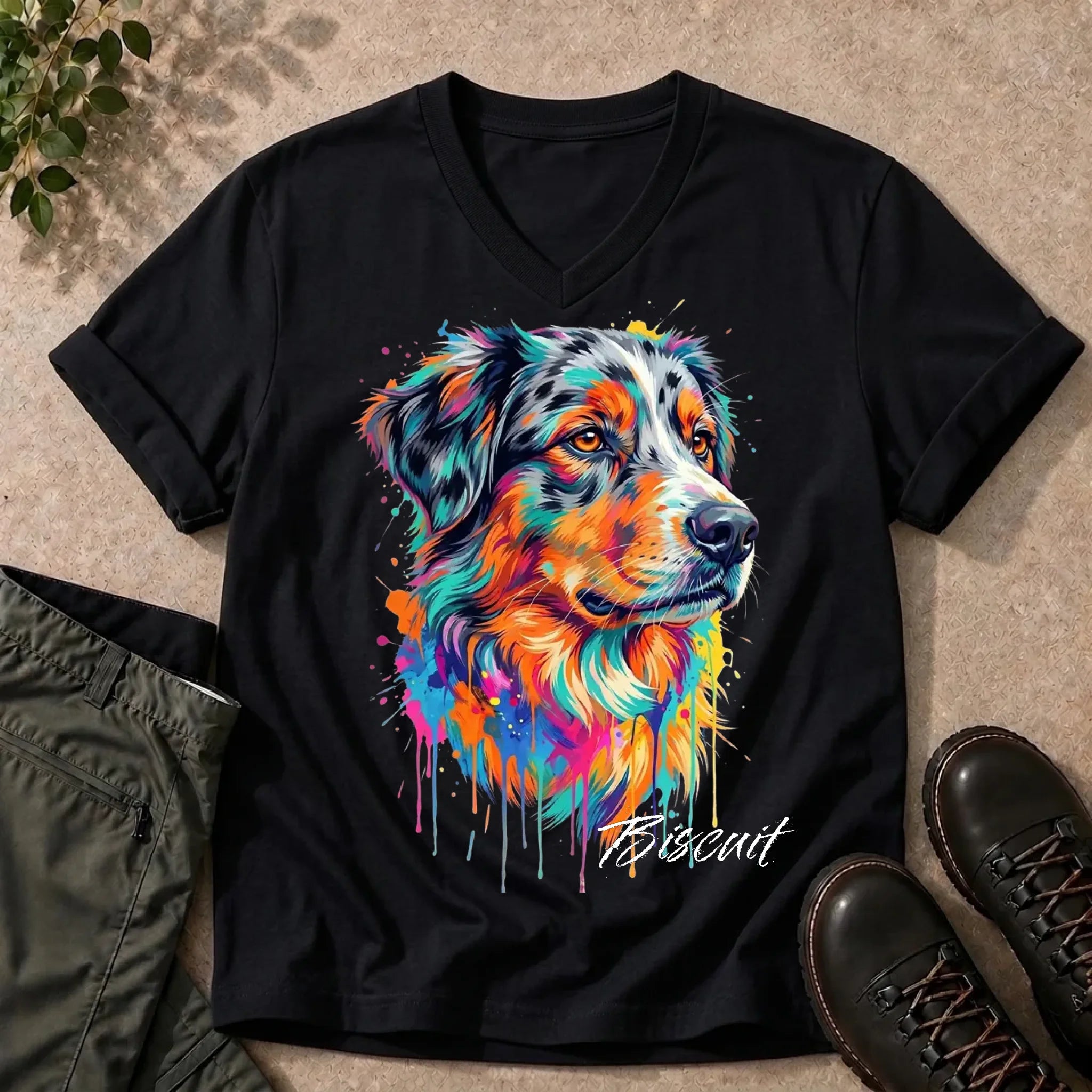 V-Neck Tee Black