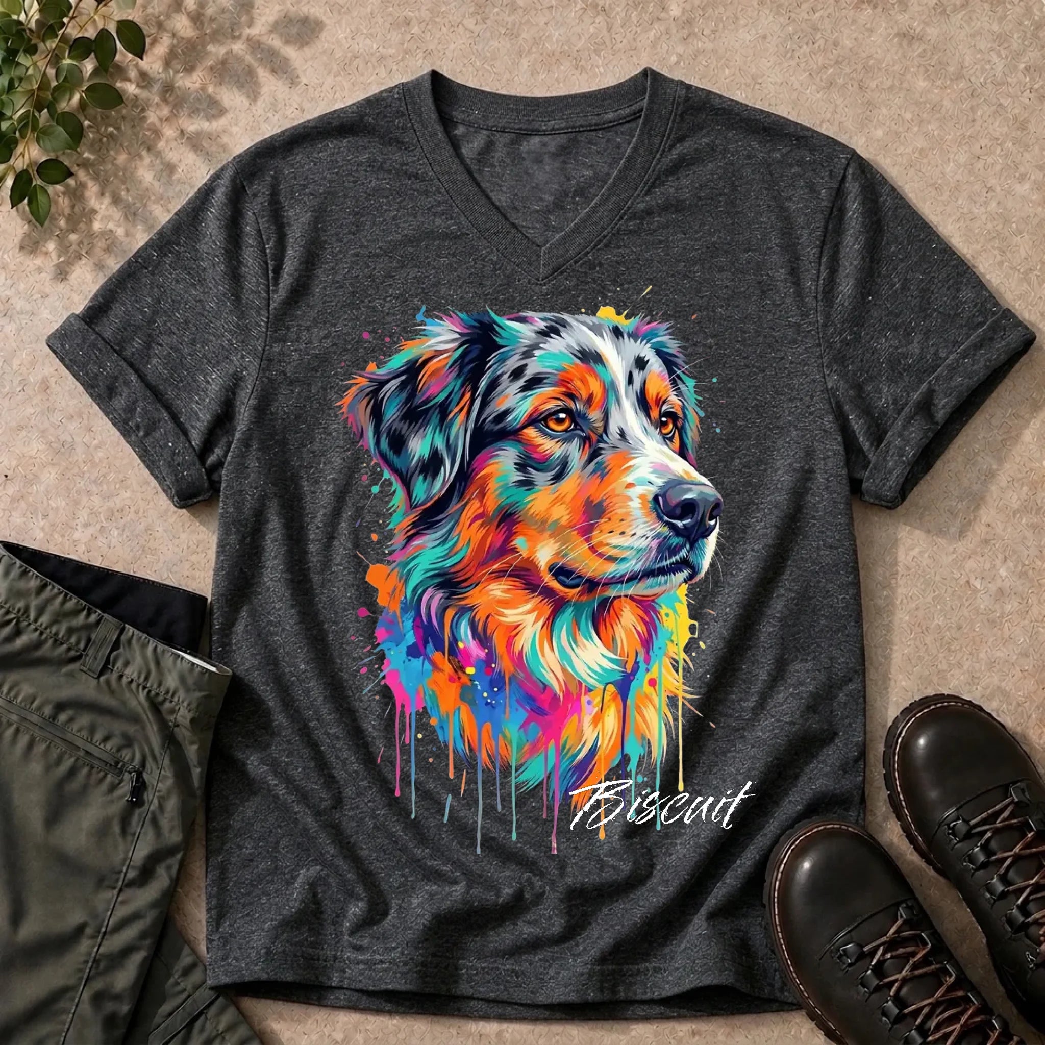 V-Neck Tee Dark Heather
