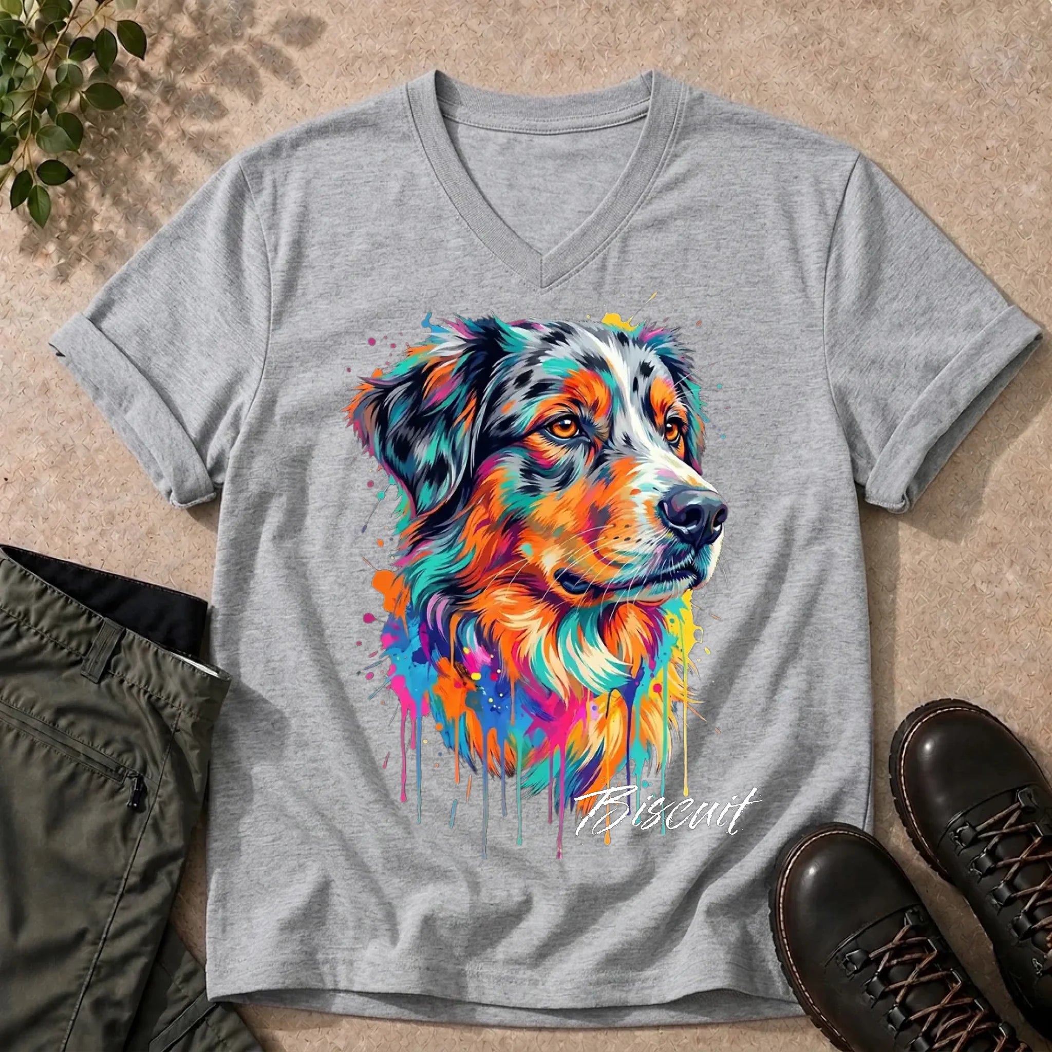 V-Neck Tee Sport Grey