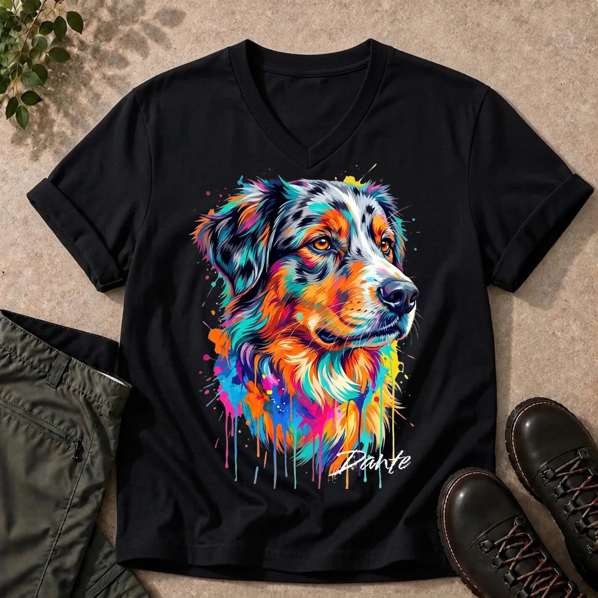 V-Neck Tee Black