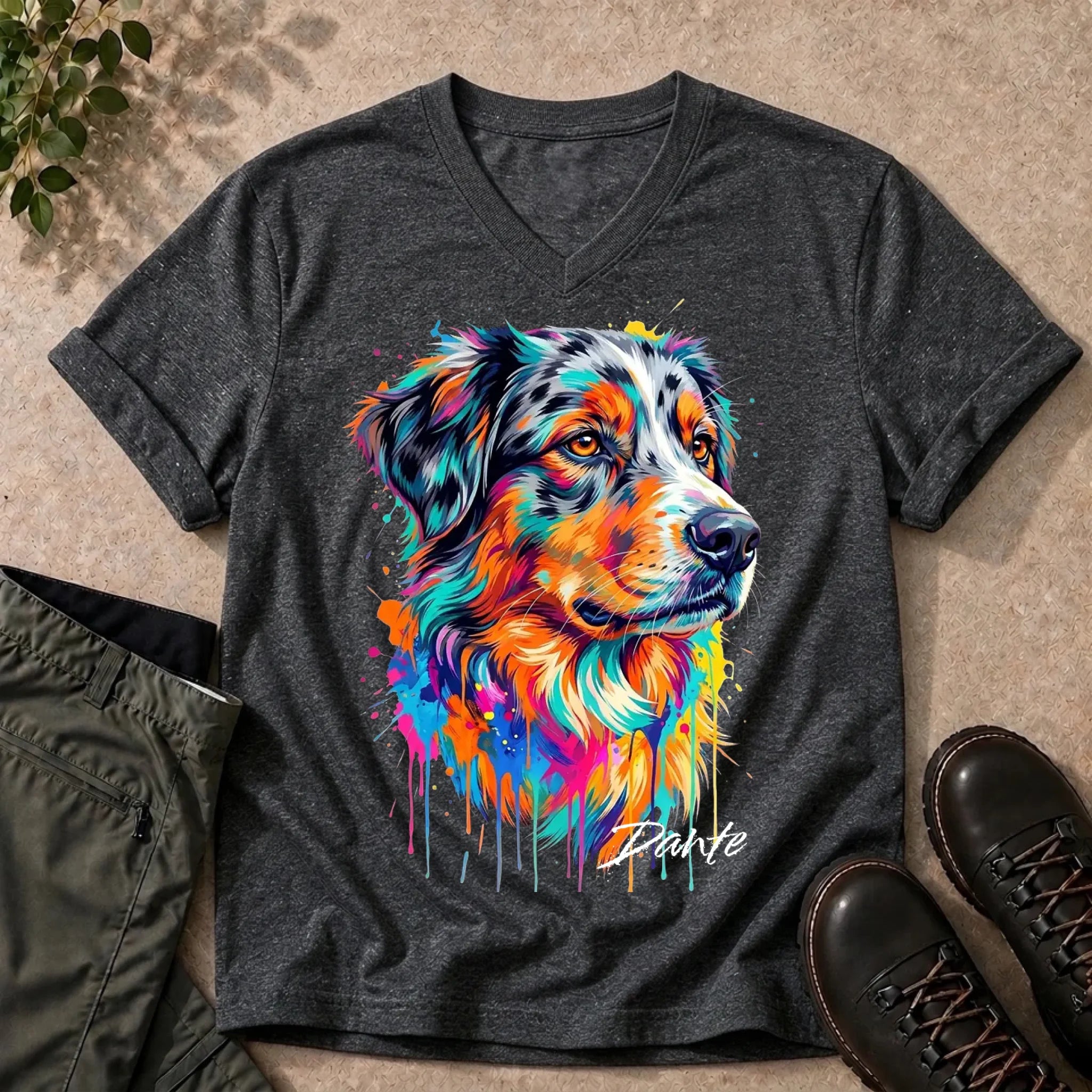 V-Neck Tee Dark Heather