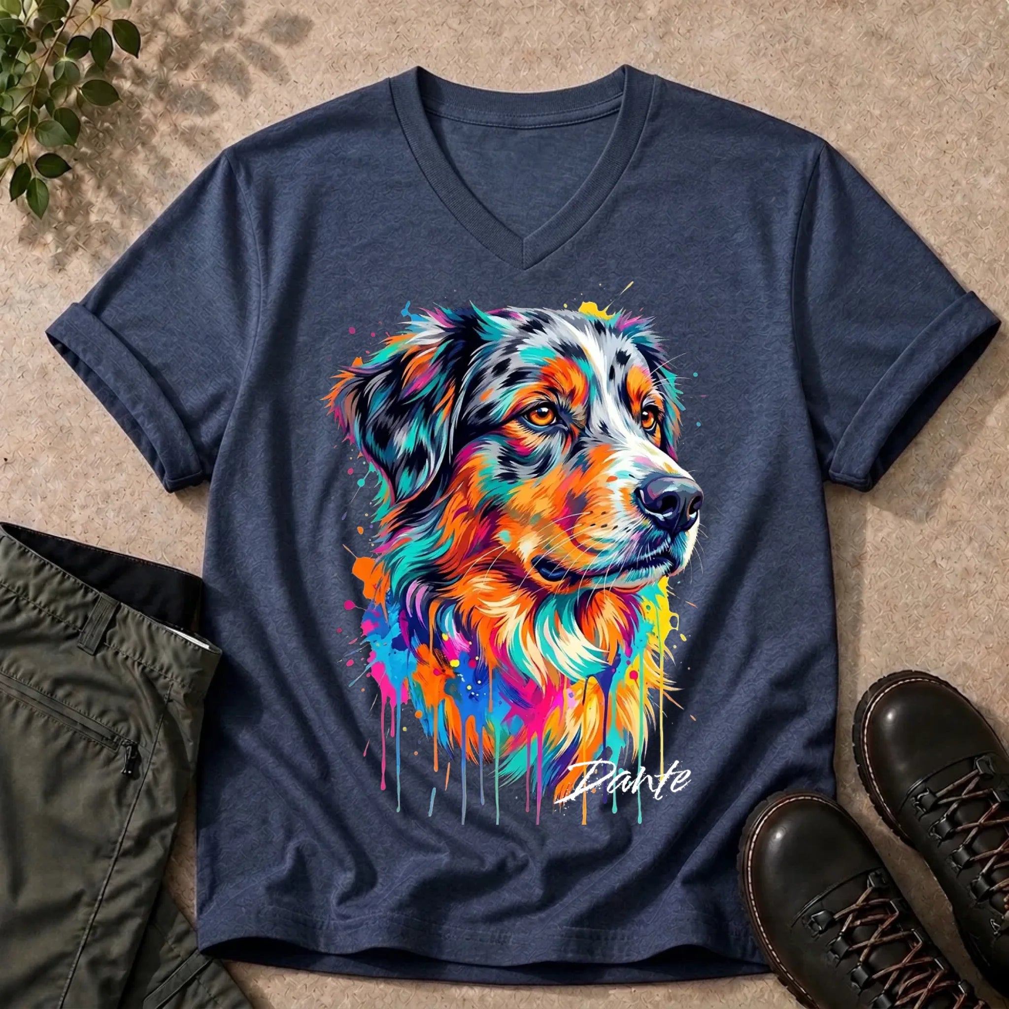 V-Neck Tee Navy