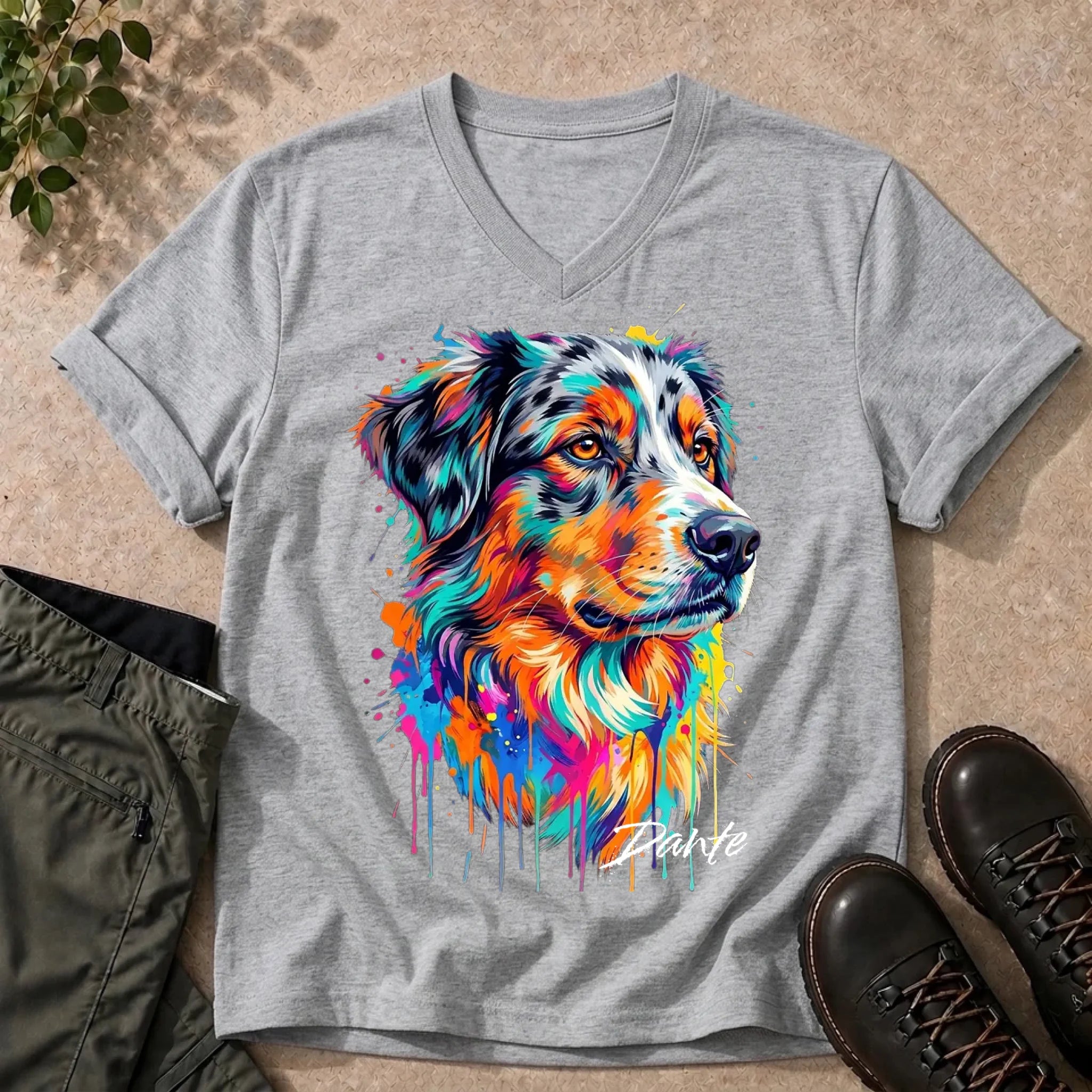 V-Neck Tee Sport Grey