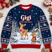 Gigi reindeer sweatshirt flat lay