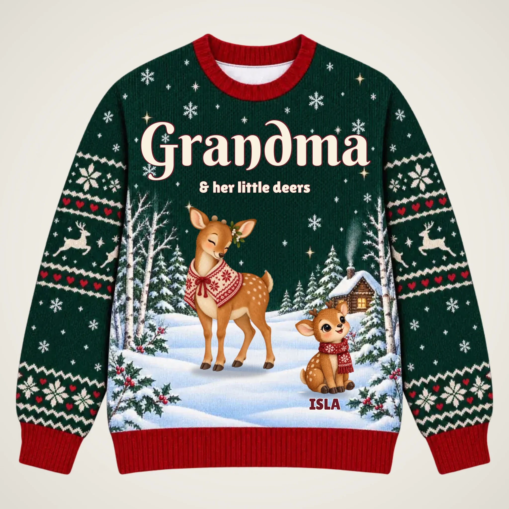 Your personalized Grandma reindeer sweatshirt design