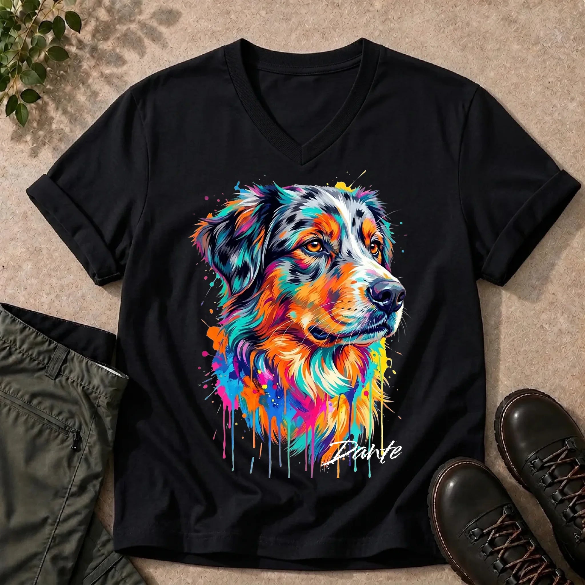 V-Neck Tee Black
