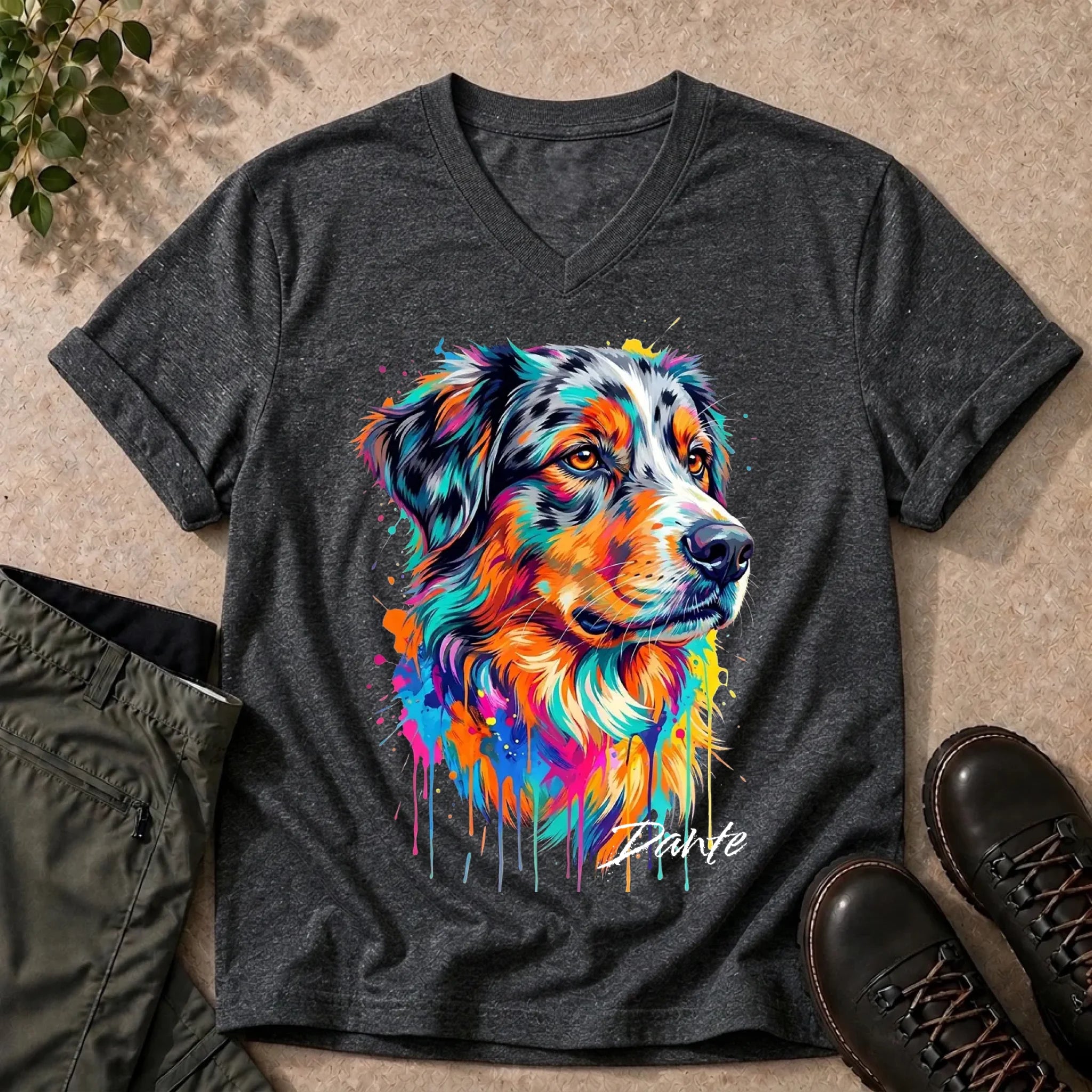 V-Neck Tee Dark Heather