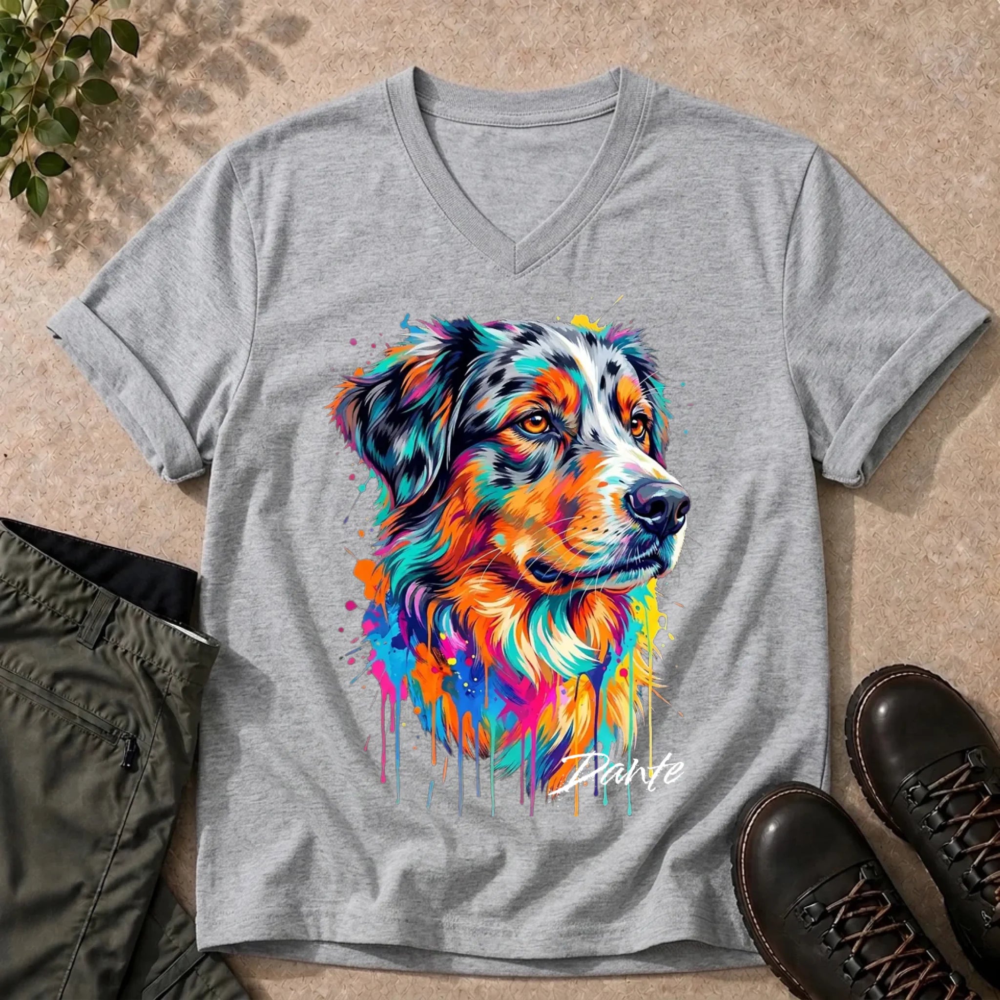 V-Neck Tee Sport Grey